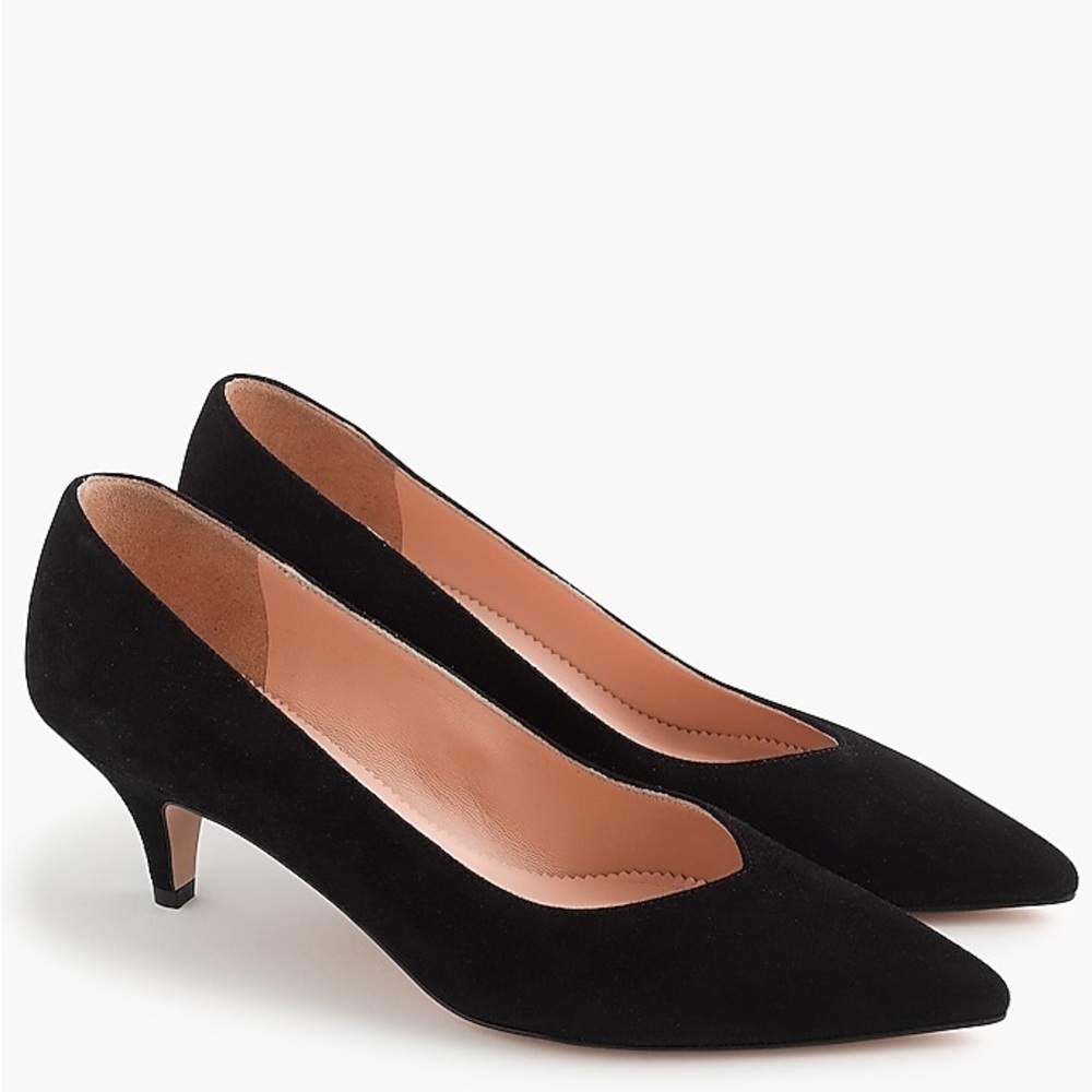 J Crew Dulci V-cut kitten heels in suede J8210